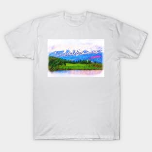 The Mountain Range Behind Lake Dillon Sketched T-Shirt